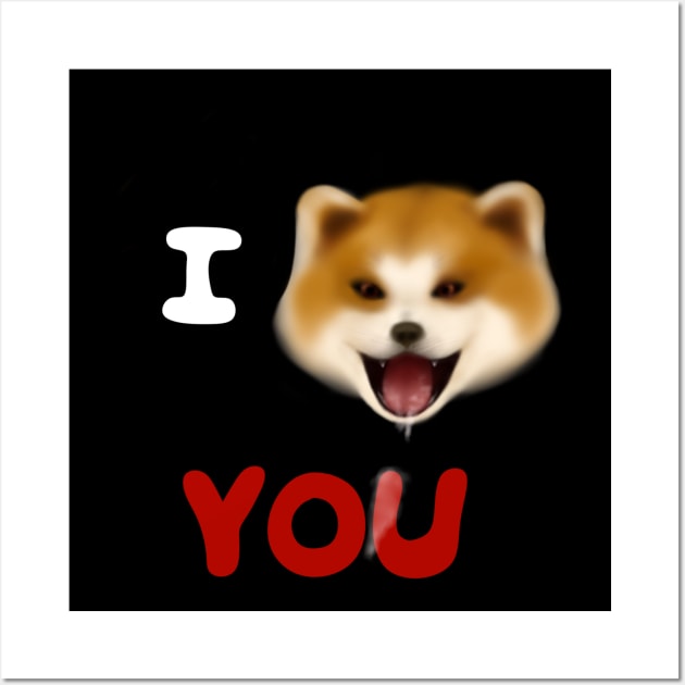 I SHIBA INU YOU Wall Art by NIWart